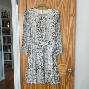 J Crew Animal Reptile Print smocked-waist tiered dress size 10